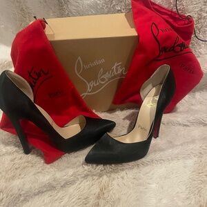 Christian Louboutin Iriza PointedToe Half D'Orsay Pump Heels Women Size 39/8.5-9